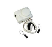 SundayZaZa PU Leather Camera Case for Panasonic Lumix ZS99 TZ99 Protective Camera Bag (White)