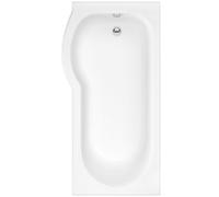 Sundaze 1500 X 800mm Gloss White Acrylic P Shape Left Hand Shower Bath