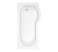 Sundaze 1500 X 800mm Gloss White Acrylic P Shape Right Hand Shower Bath