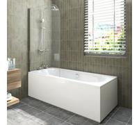 Sundaze 1700X750mm White Acrylic Double Ended Shower Bath & Front And End Panel & Pivot Bath Screen Chrome