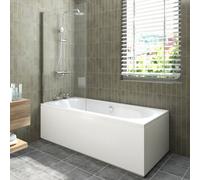 Sundaze 1700X750mm White Acrylic Double Ended Shower Bath & Front And End Panel & Straight Pivot Bath Screen Chrome