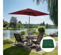 SunDaze 2X3M Garden Rectangular Parasol Sun Shade Umbrella Tilt Crank With Base Cover Wine Red