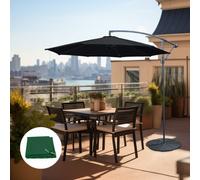 SunDaze 3M Black Garden Patio Banana Parasol Cantilever Umbrella W/ Base Cover