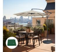 SunDaze 3M Garden Banana Parasol Cream Patio Umbrella Cantilever W/ Base Cover