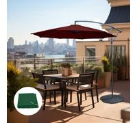 SunDaze 3M Wine Red Garden Banana Parasol Patio Cantilever Umbrella W/ Base Cover