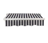 Sundaze 4.5X3M Garden Awning Replacement Fabric Top Cover Front Valance Blue-White