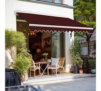 Sundaze 4.5X3M Half Cassette Electric Awning Retractable Garden Sun Shade Sail Canopy Wine Red