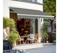 Sundaze 4.5X3M Half Cassette Manual Patio Awning Retractable Sun Shade Sail Canopy Grey