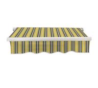 Sundaze 4X3M Garden Awning Replacement Fabric Top Cover Front Valance Yellow-Stripe