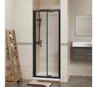 Sundaze 6mm Toughened Safety Glass Bi-Fold Door Shower Enclosure Screen - 1900X760mm Black