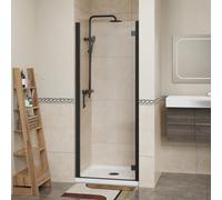 Sundaze 6mm Toughened Safety Glass Hinged Door Shower Enclosure Screen -1900X760mm Black