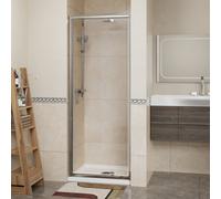 Sundaze 6mm Toughened Safety Glass Pivot Door Shower Enclosure Screen - 1900X760mm Chrome