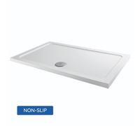 Sundaze Anti-Slip 1400X800mm Rectangle Stone Shower Tray White