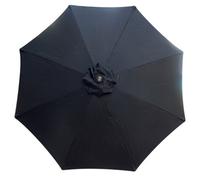 Sundaze Black Replacement Parasol Fabric Garden Umbrella Canopy Cover For 3M 8 Arm Parasols