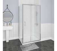 Sundaze Chrome 1000X1900mm Sliding Door Shower Enclosure With 900X1900mm Side Panel Screen