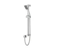 SunDaze Chrome Modern Bathroom Square Head Shower Handset Riser Rail Kit