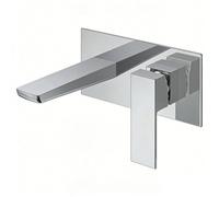 SunDaze Chrome Wall Mounted Mono Basin Mixer Tap, Single Lever Brass