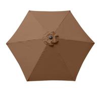 Sundaze Coffee Replacement Parasol Fabric Garden Umbrella Canopy Cover For 2.5M 6 Arm Parasols