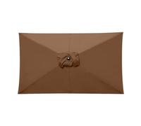 Sundaze Coffee Replacement Parasol Fabric Garden Umbrella Canopy Cover For 3X2M 6 Arm Parasols