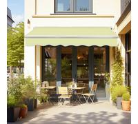 Sundaze Garden Manual Retractable Awning Patio Canopy Sun Shade Shelter Angle Adjustable 4.5X3M Cream