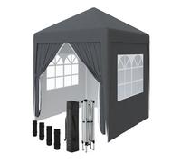 Sundaze Garden Pop Up Gazebo Party Tent Camping Marquee Canopy With 4 Sidewalls Carrying Bag Anthracite 2X2M