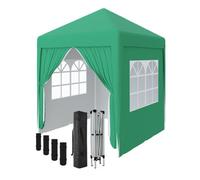 Sundaze Garden Pop Up Gazebo Party Tent Camping Marquee Canopy With 4 Sidewalls Carrying Bag Green 2X2M
