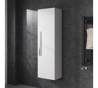 Sundaze Gloss White 1200mm Bathroom Wall Mounted Tall Storage Unit Cupboard Cabinet