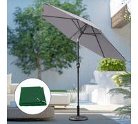 SunDaze Grey 2.5M Garden Round Parasol Sun Shade Umbrella Tilt Crank + Base + Cover