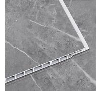 SunDaze Pietra Grey Marble Bathroom Pvc Cladding Shower Wet Wall Panels 1M X 2.4M, Pack Of 8