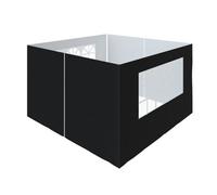 Sundaze Pop Up Gazebo Side Panels 3X3M 4 Piece Replacement Exchangeable Wall Panels With Zipper And Window Black