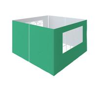 Sundaze Pop Up Gazebo Side Panels 3X3M 4 Piece Replacement Exchangeable Wall Panels With Zipper And Window Green