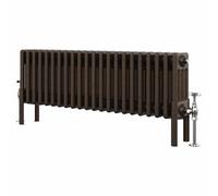 SunDaze Right Radiators 300X1010 mm Horizontal Traditional 4 Column Cast Iron Style Radiator Black Copper