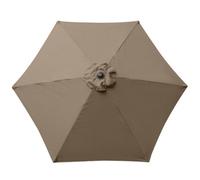 Sundaze Taupe Replacement Parasol Fabric Garden Umbrella Canopy Cover For 2.5M 6 Arm Parasols