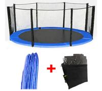 Sundaze Trampoline Pads Replacement Safety Spring Cover Padding Blue And Safety Net Enclosure Surround Set 14Ft (427Cm)