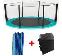 Sundaze Trampoline Pads Replacement Safety Spring Cover Padding Green And Safety Net Enclosure Surround Set 8Ft (244Cm)