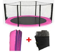 Sundaze Trampoline Pads Replacement Safety Spring Cover Padding Pink And Safety Net Enclosure Surround Set 8Ft (244Cm)