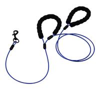SUNDEE 1.8m Rope Dog Lead with 2 Comfortable Padded Handles for Large and Medium Pets, Strong Chew Proof Leash for Training Control or Walking,Heavy Duty Steel with Retractable Buckle-Blue