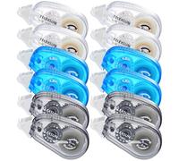 sundee 12 Pack Glue Roller for Crafting, 8mm x 6m Permanent Double Sided Tape Dispenser for Scrapbook, Sticky Adhesive Tape Runner for DIY Decoration Photos, School Office Wrapping Supplies -Colorful