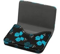 sundee Business Card Holder, RFID Blocking PU Leather Wallet with Magnetic for Women and Men, Name ID Credit Card Case, Portable Stylish Carrier Purse for Business Social -Butterfly Blue