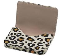 sundee Business Card Holder, RFID Blocking PU Leather Wallet with Magnetic for Women and Men, Name ID Credit Card Case, Portable Stylish Carrier Purse for Business Social -Leopard