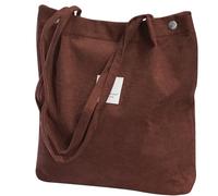 sundee Corduroy Tote Bag for Women,Shoulder Handbags,Travel Bag with Inner Pockets Big Capacity Casual Handbags for Work Shopping - Brown