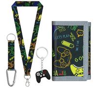 sundee Kids' Wallets for Boys and Girls, Trendy and Functional with Eye - Catching Charms and Matching Lanyards in Multiple Themes - Ideal for Every Little Explorer's Storage Needs, Multicolor, Game 2