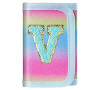 sundee Novelty Wallets for Girls Kids Sparkly Wallet with Initials Personalized Letter Teen Birthday&Christmas Gifts, V