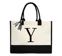 sundee Tote Bag Handbag Unique Alphabet Letter Collection, Fashion Forward Canvas Carriers for Every Occasions, Perfect Gifts for Wife Mother Friends, Ideal Choice for Beach Journey Holiday Travel-Y