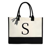sundee Tote Bag Handbag Unique Alphabet Letter Collection, Fashion Forward Canvas Carriers for Every Occasions, Perfect Gifts for Wife Mother Friends, Ideal Choice for Beach Journey Holiday Travel-S