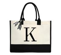 sundee Tote Bag Handbag Unique Alphabet Letter Collection, Fashion Forward Canvas Carriers for Every Occasions, Perfect Gifts for Wife Mother Friends, Ideal Choice for Beach Journey Holiday Travel-K