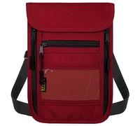 sundee Travel Neck Wallet with Double Zippers, RFID Blocking Passport Holder with Adjustable Neck Strap for Men and Women to Keep Cash, Credit Cards and Travel Documents Safe, Red, Small, Classic