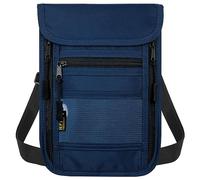 sundee Travel Neck Wallet with Double Zippers, RFID Blocking Passport Holder with Adjustable Neck Strap for Men and Women to Keep Cash, Credit Cards and Travel Documents Safe, Navy Blue, Small,