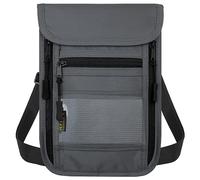 sundee Travel Neck Wallet with Double Zippers, RFID Blocking Passport Holder with Adjustable Neck Strap for Men and Women to Keep Cash, Credit Cards and Travel Documents Safe, Light Gray, Small,