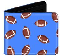 sundee Wallet for Boys with Zip Coin Pocket, Bi-Fold Slim Leather Purses for Men, Cartoon Cool Wallet with Cash ID Card Holder for Fans Teenagers Kids Birthday Gifts -Rugby Blue
